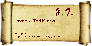 Havran Teónia névjegykártya